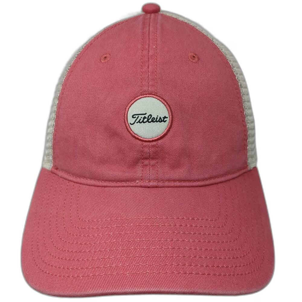 Titleist Trucker Hat Pink One Size Mesh Back Snapback Front Patch Logo Golf Hat